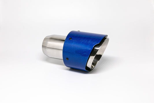 FMS Endrohr 114mm rund Carbon breite Kante abgeschrägt blau glänzend (Aufpreis)