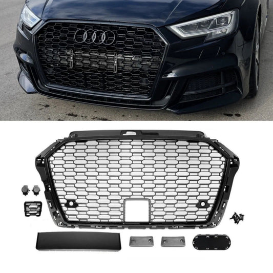 Kühlergrill Wabengrill PDC Schwarz Glanz Audi A3 8V RS3 ab 2015