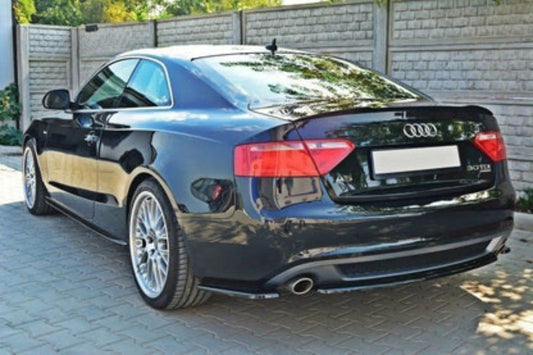 MAXTON Heck Ansatz Flaps Diffusor für Audi A5 S-Line 8T Coupe 07-11 schwarz matt