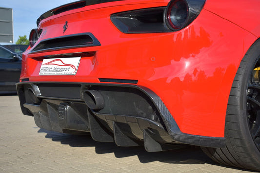 FMS Diffusor-Finnen in Sichtcarbon Ferrari 488 GTB