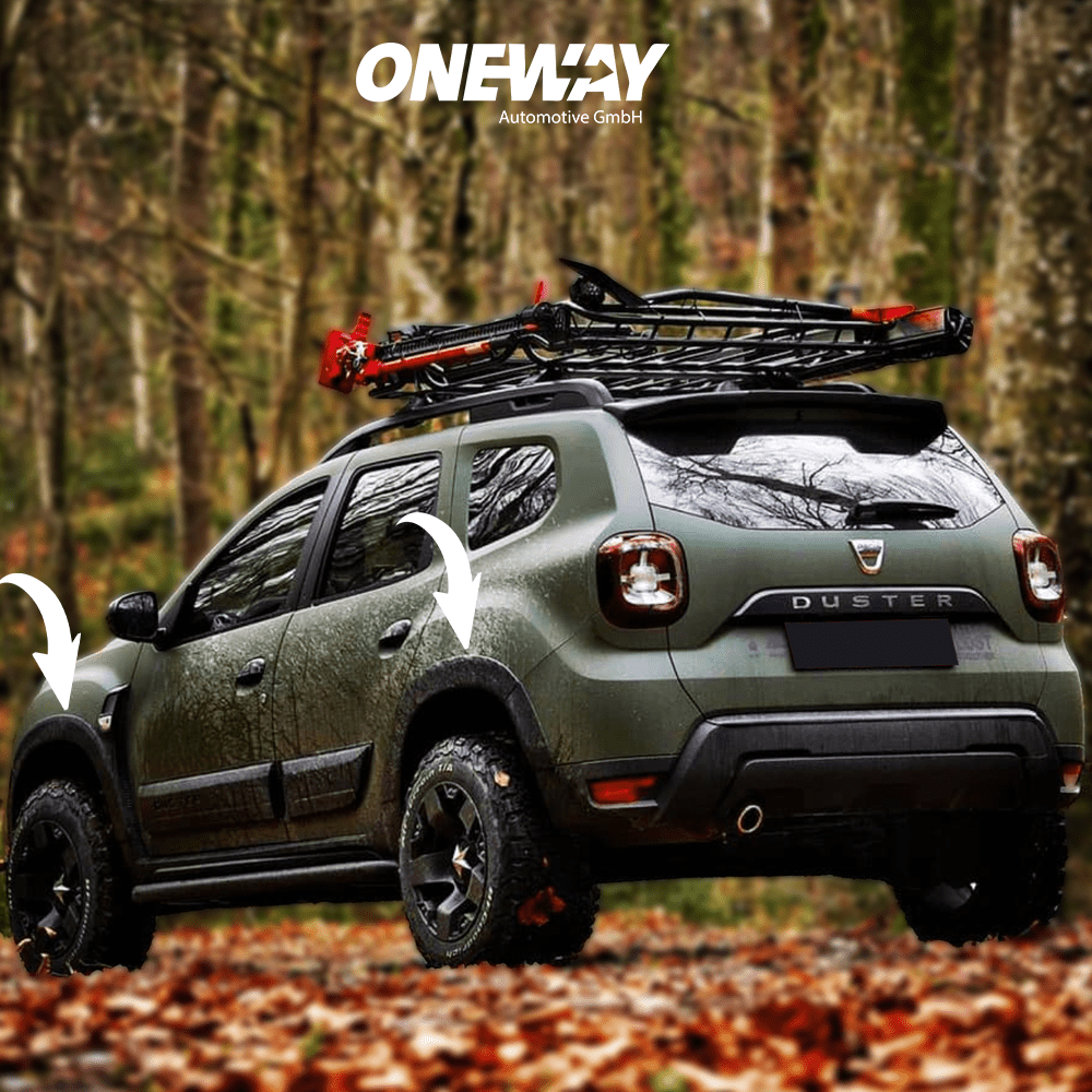 Oneway Radlaufleisten DACIA Duster Serie 2 2018+ Parkassistent mit ABE TÜV