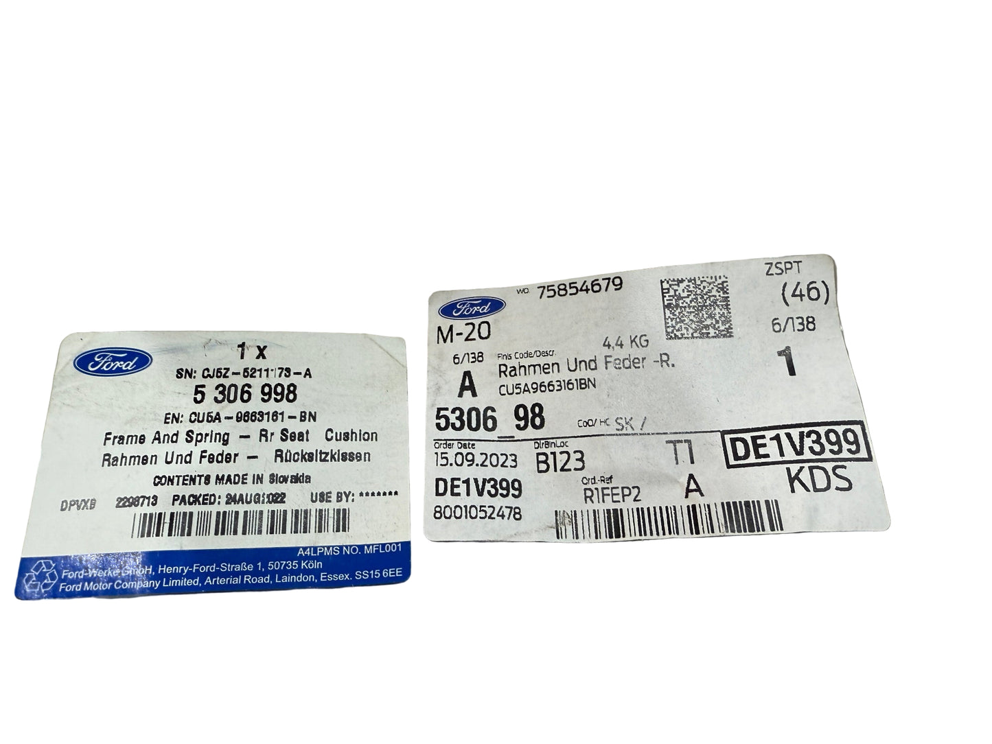 Original Ford Rahmen & Feder Rücksitzkissen 60% Sitzgestell 5306998 NEU