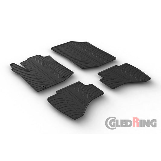 Satz Gummimatten passend für Toyota Aygo 2014-2022 (T Profil 4-teilig + Montage-clips)