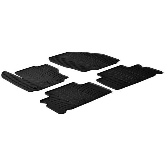 Satz Gummimatten passend für Ford S-Max 5 türer 2006-2011 & Ford Galaxy 2006-2010 (T Profil 4-teilig + Montage-clips)