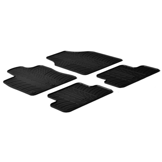 Satz Gummimatten passend für Nissan Qashqai 2007-2013 (T Profil 4-teilig + Montage-clips)