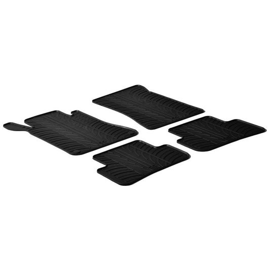 Satz Gummimatten passend für Mercedes C-Klasse W203 2001-2007 (T Profil 4-teilig + Montage-clips)