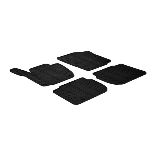 Satz Gummimatten passend für Skoda Rapid 5 türer 2012- & Seat Toledo 5 türer 2013- (T Profil 4-teilig + Montage-clips),