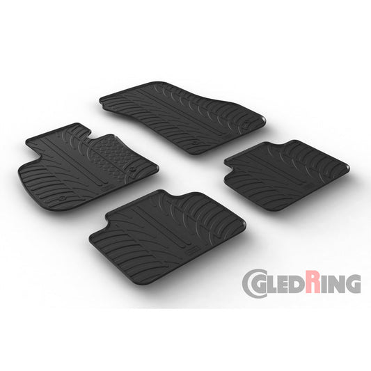 Satz Gummimatten passend für BMW 2er F45 Active Tourer 2014-2021 (T Profil 4-teilig + Montage-clips)