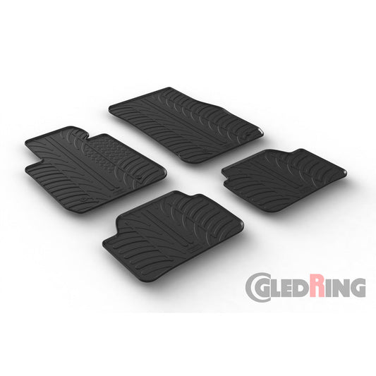 Satz Gummimatten passend für BMW 1er F20/F21 2011-2019 (T Profil 4-teilig + Montage-clips)