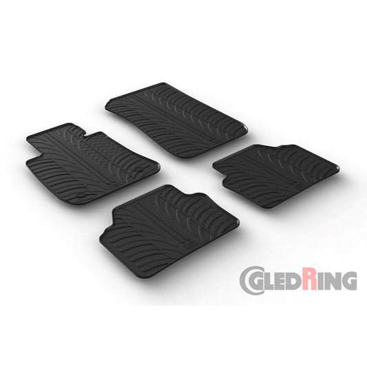 Satz Gummimatten passend für BMW 3er E90/E91 2005-2012 (T Profil 4-teilig + Montage-clips)