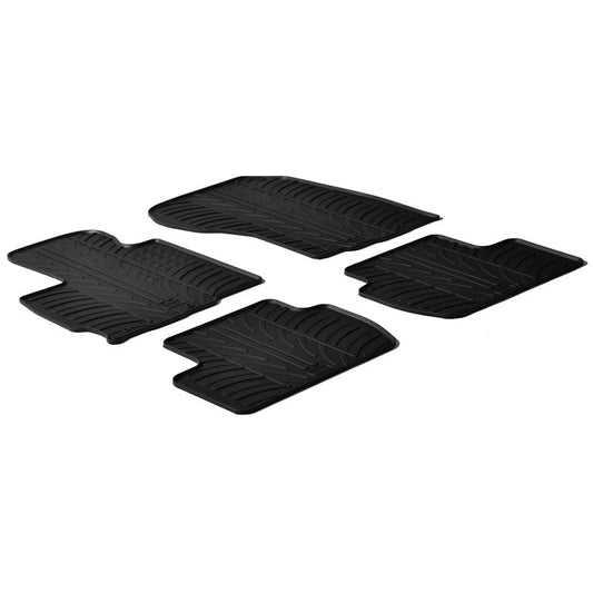 Satz Gummimatten passend für Mitsubishi Outlander 2010-2012 (T Profil 4-teilig + Montage-clips)
