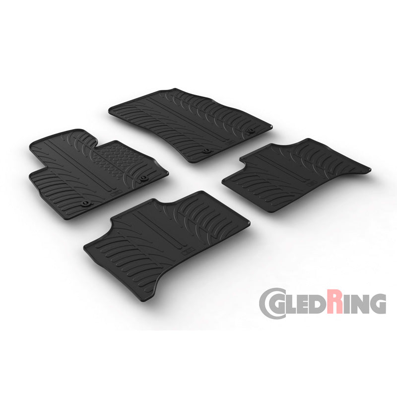 Satz Gummimatten passend für BMW X5 E53 1999-2006 (T Profil 4-teilig + Montage-clips)