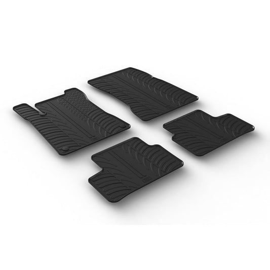 Satz Gummimatten passend für Mercedes A-Klasse W177 5/2018- & B-Klasse W247 2/2019- & GLA H247 2020- (T Profil 4-teilig + Montage-clips)