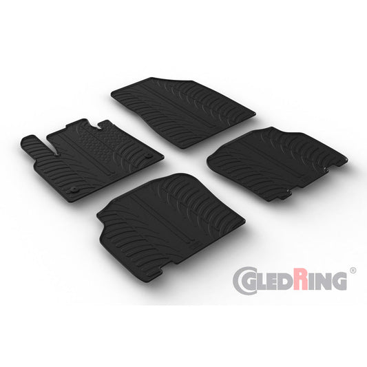 Satz Gummimatten passend für Mercedes Citan Tourer (W420) 2021- & Renault Kangoo III MPV 2021- (G Profil 4-teilig + Montage-clips)
