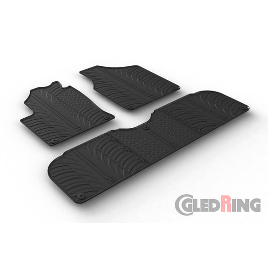 Satz Gummimatten passend für Volkswagen Sharan & Seat Alhambra 1996-2010 (T Profil 5-teilig + Montage-clips)