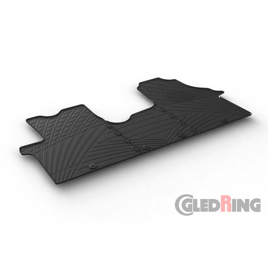 Satz Gummimatten passend für Renault Traffic & Opel Vivaro 2014-2019 / Fiat Talento & Nissan NV300 2016- (TK Profil 3-teilig + Montage-clips)