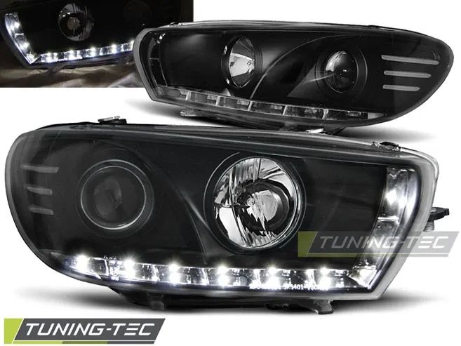 Tuning-Tec LED Tagfahrlicht Scheinwerfer für VW Scirocco 3 08-14 schwarz LPVWB0