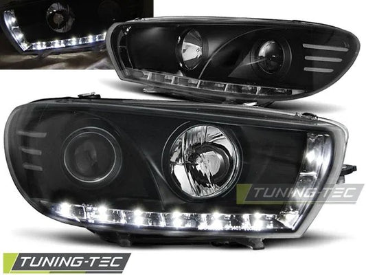 Tuning-Tec LED Tagfahrlicht Scheinwerfer für VW Scirocco 3 08-14 schwarz LPVWB0