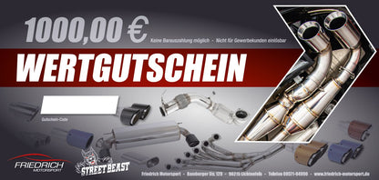 Friedrich Motorsport Geschenkgutschein 1000 EUR