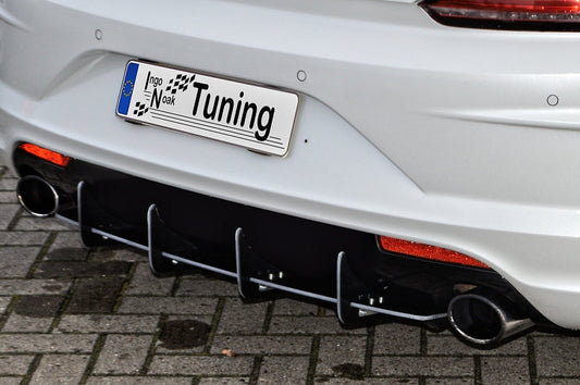Gefräster Heckansatz Volkswagen Scirocco R Facelift ab Bj.: 2014 Schwarz Matt