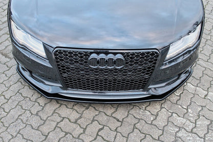 CUP Frontspoilerlippe ABS Audi A7 S-Line + S7 Bj.: 2010-2014 Schwarz Glanz