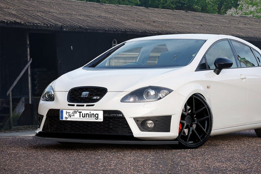 CUP Frontspoilerlippe ABS Seat Leon, 1P, Cupra R Bj.: 2009-2012 Schwarz Glanz