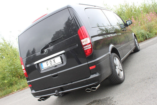 FOX Mercedes Vito/ Viano - W639 Kompact Endschalldämpfer quer Ausgang rechts/links inkl. Verbindungsrohr - 2x115x85 Typ 32 rechts/links