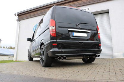 FOX Mercedes Vito/ Viano - W639 Kompact Endschalldämpfer quer Ausgang rechts/links inkl. Verbindungsrohr - 2x115x85 Typ 32 rechts/links