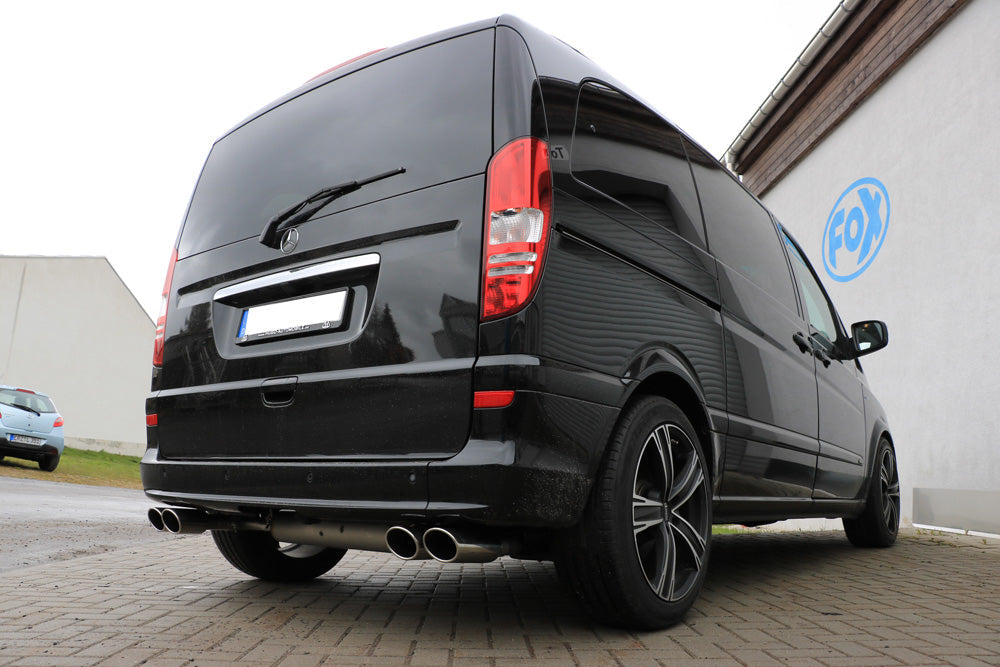 FOX Mercedes Vito/ Viano - W639 Kompact Endschalldämpfer quer Ausgang rechts/links inkl. Verbindungsrohr - 2x115x85 Typ 32 rechts/links