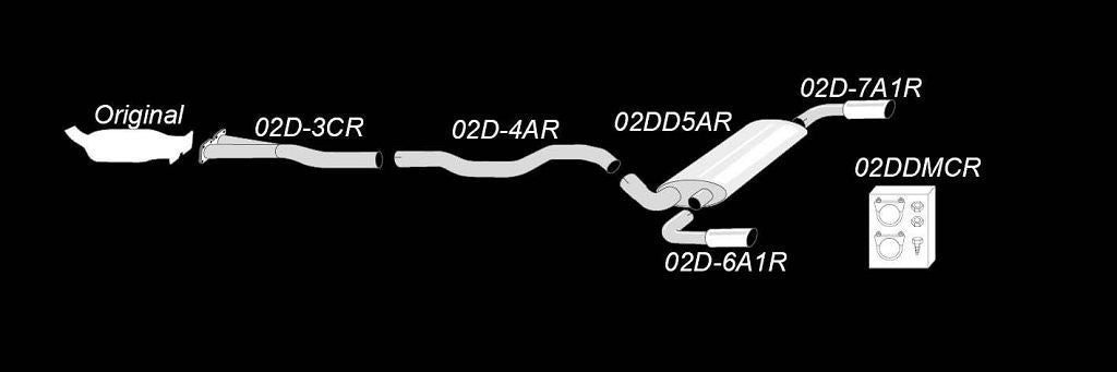TA Technix Duplex Edelstahlanlage 1x100mm Links+Rechts passend für Volvo S60 II/V60 T6 AWD Typ F