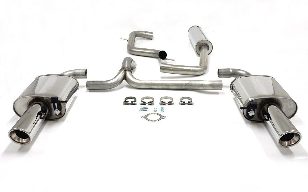 TA Technix Duplex Edelstahlanlage 1x100mm Links+Rechts passend für Volvo V70 III 1.6-2.5FT Typ B