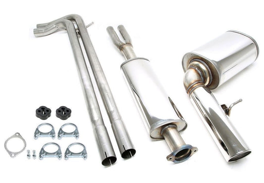 TA Technix Edelstahlanlage 1x100mm passend für Volvo V70 II AWD 2.4D-D5/2.5T ab BJ06/04 Typ S
