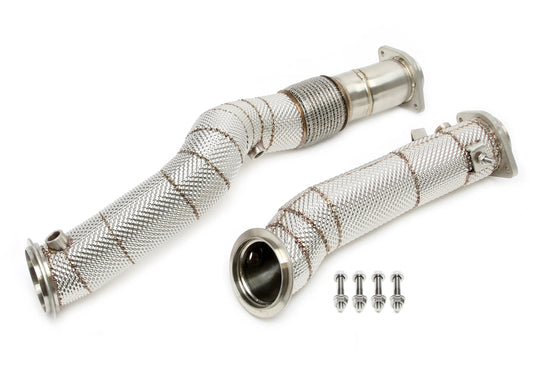 TA Technix Downpipe mit Hitzeschild und Flexrohr passend für BMW 2er Serie M2 Typ G87, 3er Serie M3 Typ G80, 4er Serie M4 Typ G82 - Motorcode S58
