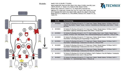 TA Technix Lagerbock Kit Vorderachse Querlenker hinten passend für Audi / Seat / Skoda / VW