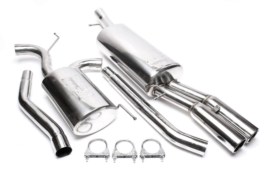 TA Technix Edelstahlanlage 2x76mm rund/gebördelt passend für Audi A6 1.8T/1.9+2.5TDI, Limousine, -Avant, Typ 4B
