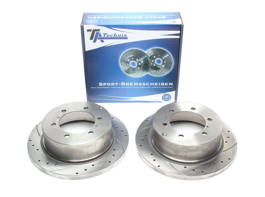 TA Technix Sport Bremsscheiben Satz Hinterachse passend für Mitsubishi Pajero II+III / Pajero II Canvas / Pajero Sport / L400/Space Gear
