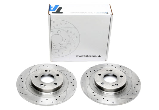 TA Technix Sport Bremsscheiben Satz Hinterachse passend für Citroën C4 Aircross / Mitsubishi ASX, Eclipse III Outlander III / Peugeot 4008