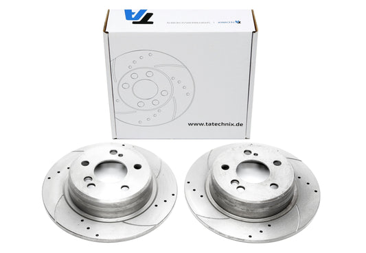 TA Technix Sport Bremsscheiben Satz Hinterachse passend für Mercedes Benz 190E W201 / SL R129