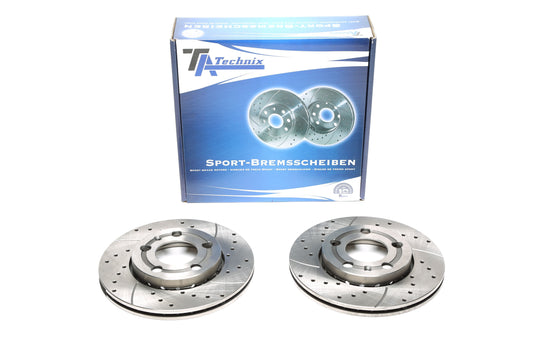 TA Technix Sport Bremsscheiben Satz Vorderachse passend für Skoda Fabia / Fabia Praktik / VW Fox / Polo 9N / Polo 9A Stufenheck