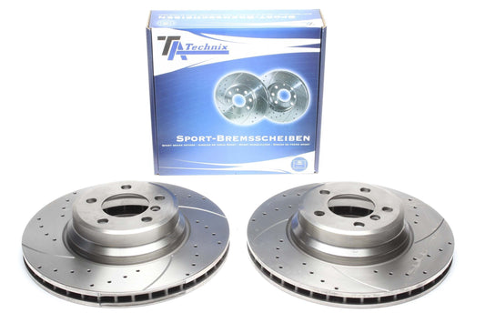 TA Technix Sport Bremsscheiben Satz Vorderachse passend für BMW 5er E60 530d / 7er E65/E66 730/740/750/760