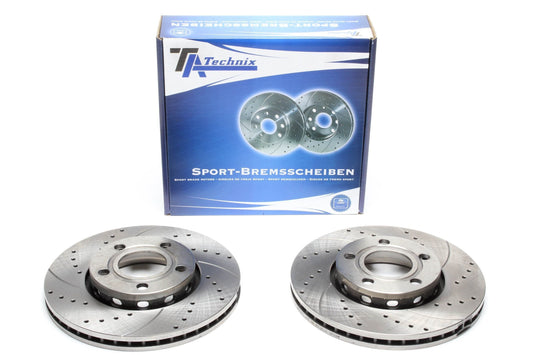 TA Technix Sport Bremsscheiben Satz Vorderachse passend für Audi 100/200 Typ 44, Audi Quattro Typ 85