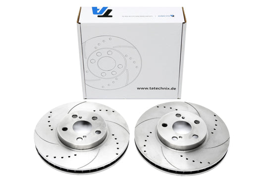 TA Technix Sport Bremsscheiben Satz Vorderachse passend für Toyota Avensis / Avensis Liftback / Avensis SW