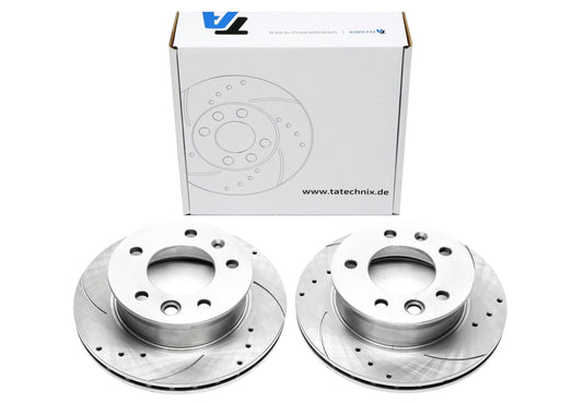 TA Technix Sport Bremsscheiben Satz Vorderachse passend für Mercedes Benz Sprinter 2-t Bus/Kasten/Pritsche / Sprinter 3-t Bus/Kasten/Pritsche / Sprinter 4-t Bus/Kasten/Pritsche / Sprinter Kipper / VW LT 28-35 II Bus / LT 28-46 II Bus/Kasten/Pritsche