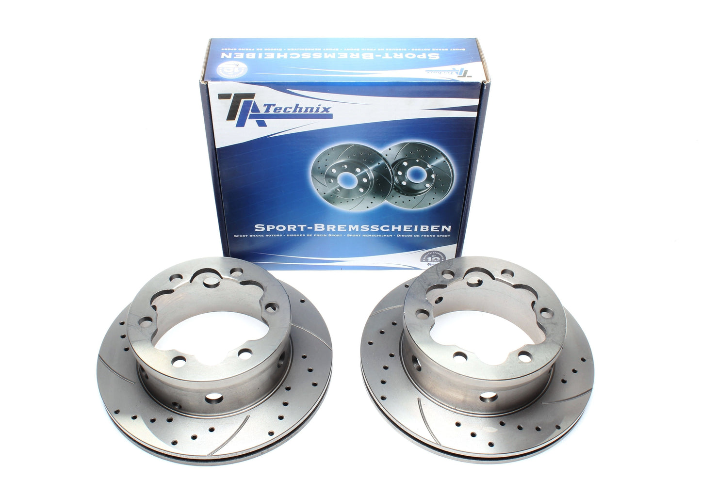 TA Technix Sport Bremsscheiben Satz Vorderachse passend für Mercedes Benz Sprinter 3-t Bus/Kasten/Pritsche / Sprinter 4-t Bus/Kasten/Pritsche / Sprinter 4,6-t Kasten/Pritsche / Vario Pritsche/Kasten / VW LT 28-35 II Bus / LT 28-46 II