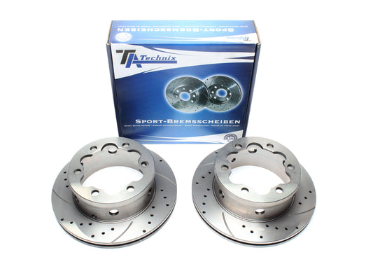 TA Technix Sport Bremsscheiben Satz Vorderachse passend für Mercedes Benz Sprinter 3-t Bus/Kasten/Pritsche / Sprinter 4-t Bus/Kasten/Pritsche / Sprinter 4,6-t Kasten/Pritsche / Vario Pritsche/Kasten / VW LT 28-35 II Bus / LT 28-46 II