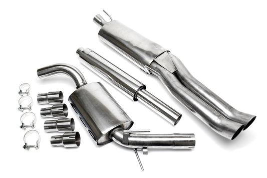 TA Technix Edelstahlanlage 2x76mm DTM passend für VW Golf III Variant, Vento