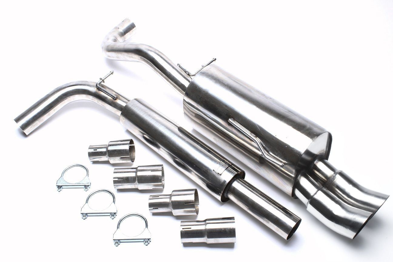 TA Technix Edelstahlanlage 2x76mm DTM passend für Seat Arosa 6H, VW Lupo 6E/6X