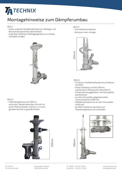 TA Technix Luftdämpfersatz passend für BMW 5er Serie Limousine, -Touring E34