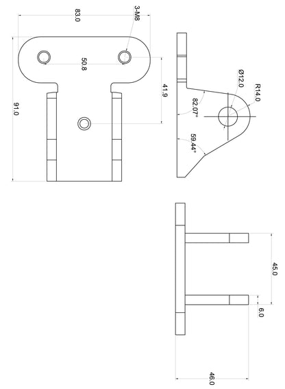 TA Technix universeller Gabelkopf mit Lasche für 33mm Stossdämpferaufhängung