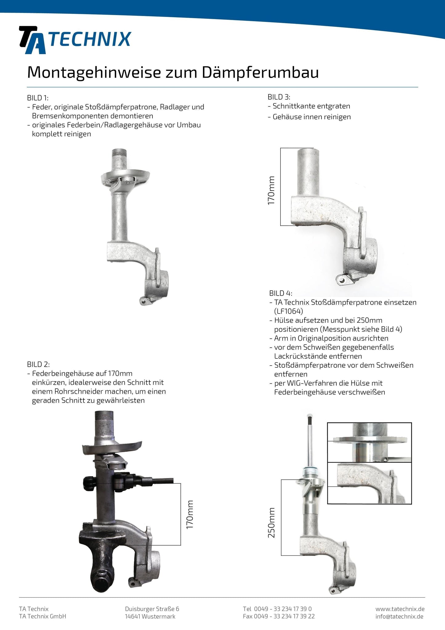 TA Technix Luftdämpfersatz passend für VW Passat 32 (B1)